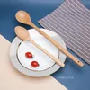Solid wood Japanese long handle spoon domestic tableware large lacquer soup spoon prepared coffee stirring spoons T2I52740