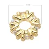 High Quality Zircon Big Hole Flower Alloy Charm Pendant Lucky Beads European Bracelet Women DIY Bracelets Bangles