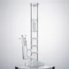 Vert Bleu Clair Narguilés 12 Pouces Tube Droit Bongs En Verre Triple BeeComb Perc Birdcage Percolateur Conduites D'eau 18mm Joint Huile Dab Rigs Avec Bol