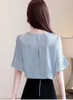 top femme dames blouses zomer Lace chiffon top womens blouses and tops plus size blouse women shirts Casual Regular 4890 50 210528