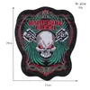 Embroidery Cartoon Cool Harley Skull Head Patch Fabric Custom Sew on Locomotive Motorcycle Letters Sticker Big Size Patchwork Appliques for Clothing Bag Backpack