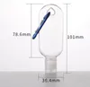 50ML/60ML Empty Alcohol Refillable Bottle with Key Ring Hook Clear Transparent Plastic Hand Sanitizer Bottles for Travel Home