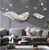 Feather living room sofa background Decorative Objects Pendant Light luxury 3D stereo TV wall decoration bedroom bedside wall-decoration