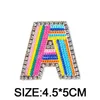 Personalize 26 Letters Initial Brooch Pins for Women Men Rainbow Embroidery Rhinestone Lapel Pin Shirt Clothes Wedding Jewelry