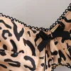 Mulheres sexy tridimensional anel de aço sutiã Senhoras moda senhoras high street fêmea leopard top 210515