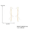 Uzun Dangle Zincir Küpe Kadınlar için Kore Moda Simüle İnci Küpe Retro Altın Brincos Takı