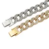 Chains de tênis banhado a ouro 18K polegadas hip hop bling fora corrente de gelo braceletes colar jóias para homens graduados
