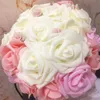 8 cm PE Köpük Büyük Yapay Gül Çiçekler Düğün Gelin Buket Çelenk Sahte DIY Ev Çiçek Süslemeleri Y0630