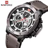 NAVIFORCE Luxus Marke Herrenmode Sport Uhr Männer Leder Chronograph Quarz Armbanduhr Automatische Datum Männlich Relogio Masculino 210517