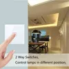 5PC Esooli EU 1 Gang 2 Way Wall Light Controler Smart Home Automation Touch Switch Waterproof and Fireproof 2 Gang W220314