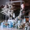 4 pièces décoration de mariage bouquet de fleurs arc de fer en métal ballons carrés rideau étagère fond bébé douche fête anniversaire pergola décors plinthes route plomb