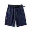 Zomer Heren Orange Pocket Cargo Shorts Baggy Cotton Linnen Ademend S Jogger Beach Short Belt Broek 8XL 210714