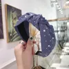 Moda Kızlar Kafa El Yapımı Parlayan İnciler Rhinestone Süs Hairband Kadın Orta Düğüm Türban Saç Aksesuarları 66 Z2