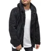 Mens Buttons Coat Warm Faux Fur Winter Casual Loose Double-Sided Plush Hoodie Fluffy Fleece Fur Jacket Hoodies Coat Outerwear 211013