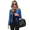 Veste Femmes Manteau s PU Cuir Garde Au Chaud Mode À Manches Longues noir bleu Épais Femme tops Hiver 211014