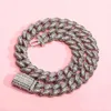 TopGrillz 14mm Chokers Ожерелье Miami Box Clasp Cuban Link Chain Charm Baguette Zircon Ожерелье Хип Хоп Мода Ювелирные Изделия 1415 x0509