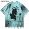 Hommes Harajuku T-shirts Evil Queen Imprimer Surdimensionné À Manches Courtes T-shirts Chemises Hip Hop Casual Streetwear T-Shirt Coton Lâche Tops 210601