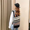 Women's Vests Sweater Vest Women Sleeveless Knitted Red Sweet Korean Style Jumpers Female Jacquard Loose Winter Tops Chic Harajuku X45 Stra2