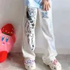 MINGLIUSILI Anime Pants Women Summer Fashion Y2k Wide Leg Streetwear Harajuku Print Loose Casual Cyberpunk Clothing 210915