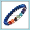 Kralen, strengen armbanden sieraden natuursteen gesneden energie kristallen armband yoga chakra agaat vergulde hand string 5 kleuren drop levering 2021