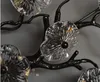 クリエイティブ銅ウォールランプ黒ガラス燭台脱湿屋内照明器具ロビー廊下蓮の葉