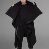 Erkek Ceketler İncerun Erkekler Pelerin Mont Streetwear Balıkçı Yaka Katı Uzun Kollu Moda Cape Giyim Punk Tarzı Düzensiz S-5XL