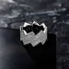 2021 HIP HOP Mode-sieraden In Geel Goud Alta qualità Iced Out AAA + Rectangle Zirconia Mannen Gepersonaliseerde Ring