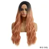 Peruk 26 tum syntetiska peruk i 12 färger Simulering Mänskliga hår peruker naturliga våg perruques de cheveux humains wig345
