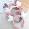 Cute Plush Heart Hairbands Love Antlers Hairbands Sweet Head Band Headwear Fur Hairbands Makeup Bezel Wide Headdress Hair Band