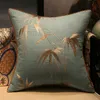 Cushion/Decorative Pillow Chinese Style Embroidered Bamboo Cushion Cover Pillowcase Cotton Linen Decorative Sofa Lumbar Backrest