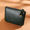 Cor pura PU PU Bolsa Carteira Mulheres Cartão Chave Titular Bag Zipper Menina Mini Moeda Dinheiro Fone de Ouvido Sacos Bolsas