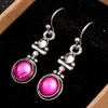 Boucles d'oreilles Vintage en pierre de lune rose pour femmes, bijoux tendance à la mode