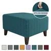 Rectangle Ottoman Stool Cover Slipcover Jacquard Square Footstool Sofa Furniture Protector s Footrest Chair 211116