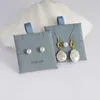 Gift Wrap 50pcs Custom Logo Microfiber Jewelry Insert Cards, Display Packaging, Earring Necklack Slots Soft Suede Pads