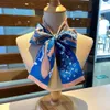 Zijde sjaal haar lint vrouwen gebonden haar kleine lange haar Franse retro lint sjaal bloemrijke linten tas (geen doos)
