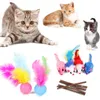 Coloré Chat Jouets Pet Kit Tunnel Pliable 4 Trous Tubes De Jeu Balles Plume Souris Forme Pet Chaton Chat Fournitures Interactives 211122