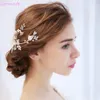 Jonnafeの魅力的なブライダルの花の髪のつる真珠の結婚式の櫛の髪の部分アクセサリー女性のプロムのヘッドピースジュエリーx0625