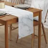 Marble Agate White Table Runner Luxury Home Dining Coffee Holiday Wedding Decoration Party Dinner 211117