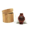 Naturlig bambu låda för Watch Smycken Träklockor Boxar Armbandsur Hållare Samling Förvaring Case Creative Gift