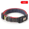 Denim Nylon Dog Collar Justerbar Hållbar tung tunga små medelstora hundar perfekt för att gå med träning m blå