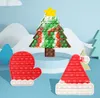 3D Kabarcık Fidget Oyuncaklar Whosale Noel Tema Ağacı Eldiven Noel Baba Şapka Kar Tanesi Şekli Silikon Yetişkin Çocuklar Basın Oyuncak Çocuk Noel Hediye