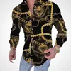 in stock XXXL Blouses summer new European and American shirt men's printed cardigan TOP long sleeved men shirts