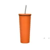 new Stainless Steel Tumbler Multi-Color Portable Travel Cup Coffee Mug With Drinking Straw Large Capacity Car cups sea shipping EWE5510