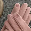 Fünf Fingerhandschuhe 2021 warme Frauen Winter de Velvet Outdoor Koreanisch gesticktes Sport fahren verdickte Touchscreen Winddicht