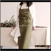 Aventais Têxteis Gardenadjustable com bolsos cozinhar fácil limpo cozinha maciço estilo japonês avental avental casual jardinagem algodão mistura pintura