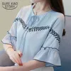 Moda Damskie Topy i Bluzki Sprężyna Krótki Rękaw Summer Bluzka Blusas Femininas 1984 50 210506