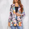 Women's Suits & Blazers One Button Women Contrast Color Print Single Blazer For Business