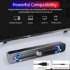 LED-dator Sound Bar Bluetooth Speaker SoundBar USB 3D Stereo Bass Subwoofer AUX Laptop PC-högtalare Caixa de som Altavoz