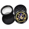 52mm Diamond Herb Grinder Animal Pattern Tobacco Muller Crusher 4 Lager Metallkörare Rökning Tillbehör ZZA3321