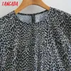 Tangadaファッション女性ヒョウ印刷ルーズドレスoネックロングスリーブレディースミニドレスvestidos xn140 210609